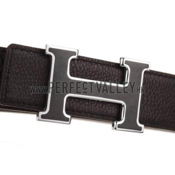 Replica Hermes Large H Buckle Brown Belt