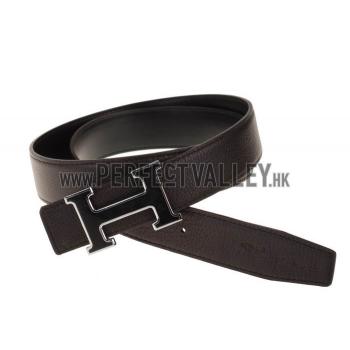 Replica Hermes Large H Buckle Brown Belt