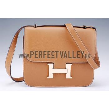 Replica Hermes Constance Tan with Golden Buckle