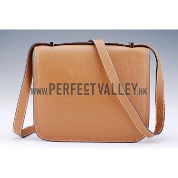 Replica Hermes Constance Tan with Golden Buckle