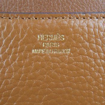 Hermes Constance H020 Cross Body Bag Cow Leather Coffee