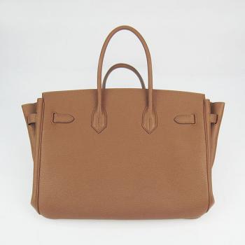 Hermes Original leather 6089A Cow Leather Coffee Handbag