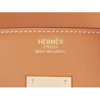 Hermes Original leather HB35 Handbag Lambskin Coffee Replica