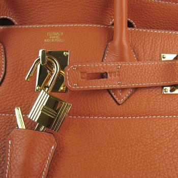 Hermes Birkin 6109 Ladies Handbag Orange Replica HM03458