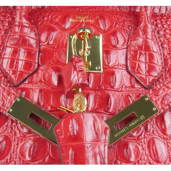 Hermes Birkin 6088 Crocodile Red Handbag Replica