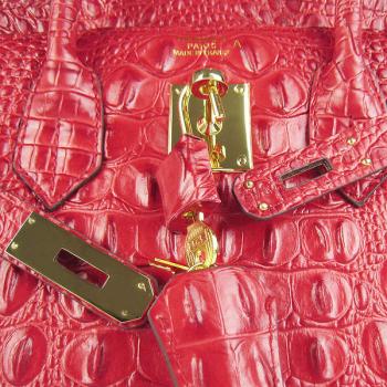 Hermes Birkin 6088 Crocodile Red Handbag Replica