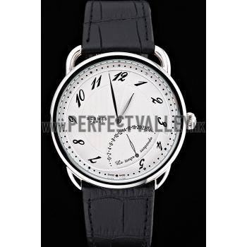 Hermes  Croco Leather Strap White Dial 801403