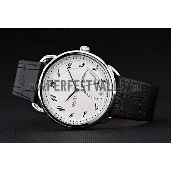 Hermes  Croco Leather Strap White Dial 801403