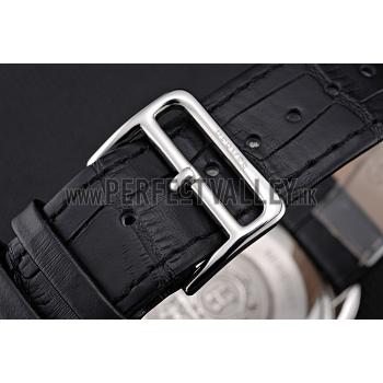 Hermes  Croco Leather Strap White Dial 801403