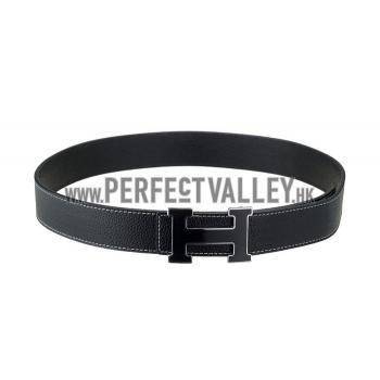 Hermes Large H Buckle Black Belt