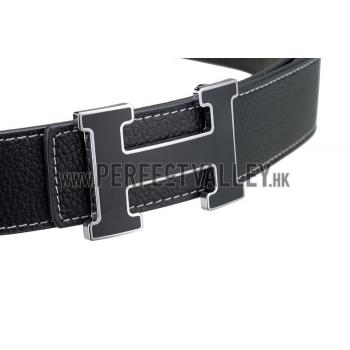 Hermes Large H Buckle Black Belt