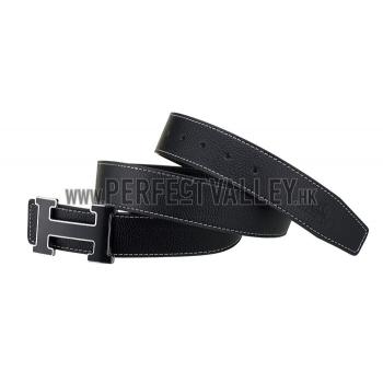 Hermes Large H Buckle Black Belt