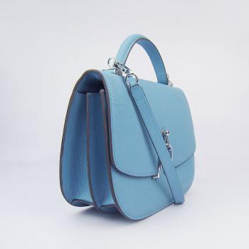 Hermes Stirrup bag 8088 2way Lambskin Blue Replica