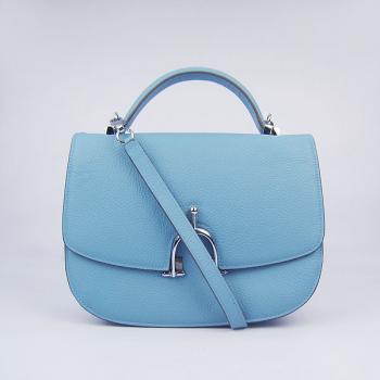 Hermes Stirrup bag 8088 2way Lambskin Blue Replica