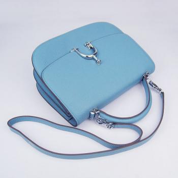 Hermes Stirrup bag 8088 2way Lambskin Blue Replica