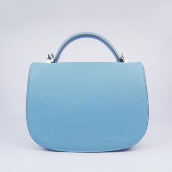 Hermes Stirrup bag 8088 2way Lambskin Blue Replica