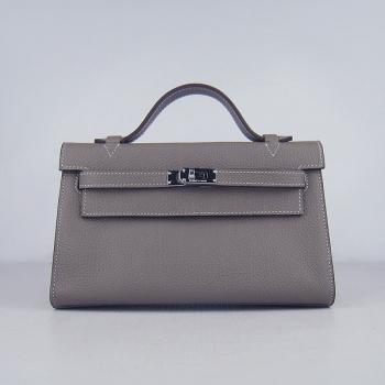 Hermes Clutches H008 Briefcase Grey Handbag