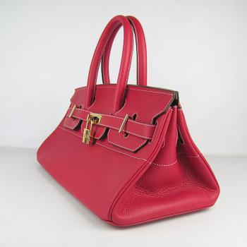 Hermes Birkin 6109 Handbag Cow Leather Red