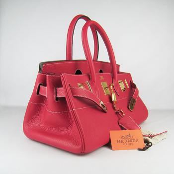 Hermes Birkin 6109 Handbag Cow Leather Red