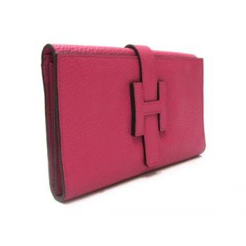 Hermes Wallet H1125 Wallet Cow Leather Pink Replica