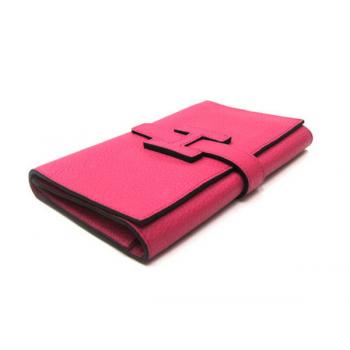 Hermes Wallet H1125 Wallet Cow Leather Pink Replica