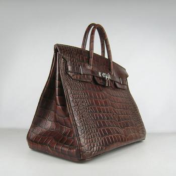 Hermes Birkin 6099 Ladies Crocodile Brown Bag Replica