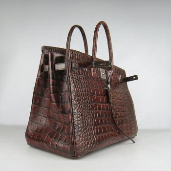 Hermes Birkin 6099 Ladies Crocodile Brown Bag Replica