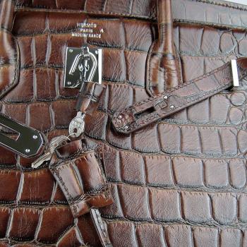 Hermes Birkin 6099 Ladies Crocodile Brown Bag Replica