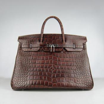 Hermes Birkin 6099 Ladies Crocodile Brown Bag Replica