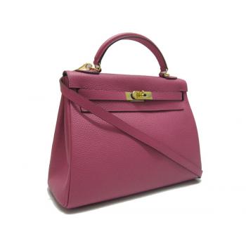 Hermes Kelly H1032 Ladies Cow Leather Pink Replica