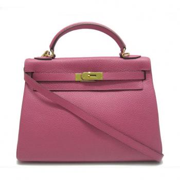 Hermes Kelly H1032 Ladies Cow Leather Pink Replica