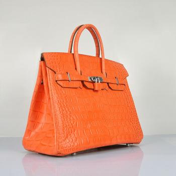 Hermes Birkin 6089 Ladies Crocodile Orange Replica