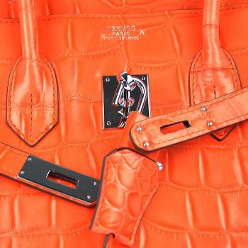 Hermes Birkin 6089 Ladies Crocodile Orange Replica