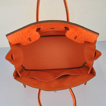 Hermes Birkin 6089 Ladies Crocodile Orange Replica