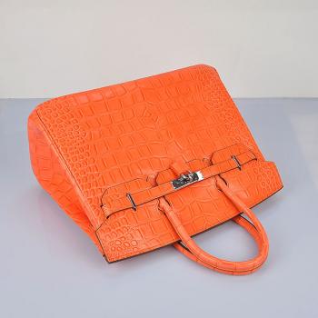 Hermes Birkin 6089 Ladies Crocodile Orange Replica