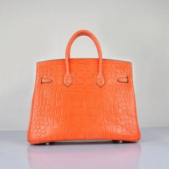 Hermes Birkin 6089 Ladies Crocodile Orange Replica