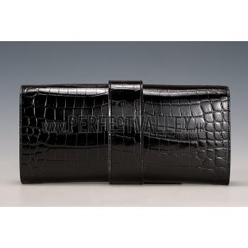 Hermes Medor Crocodile Leather Black Clutch 18926677