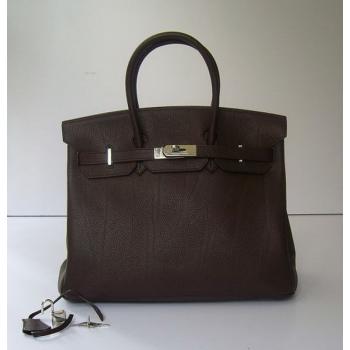 Hermes Birkin HK35 Ladies Handbag Brown