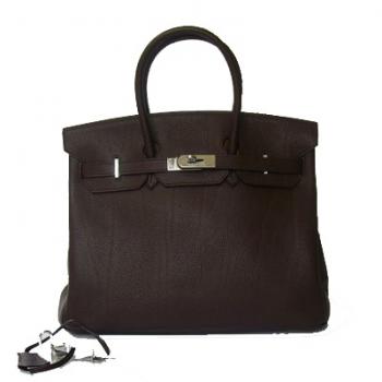 Hermes Birkin HK35 Ladies Handbag Brown