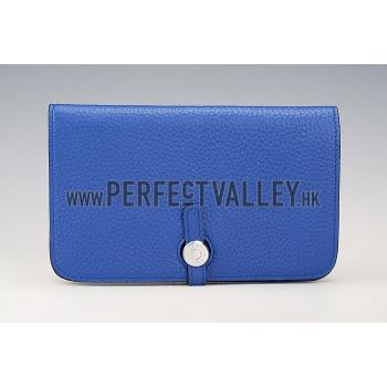 Hermes Dogon Wallet Dark Blue  18926634 Replica