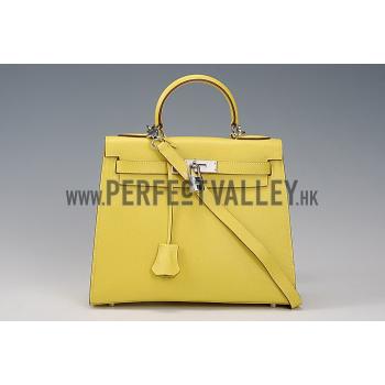 Replica Hermes Kelly 28 Yellow 608154