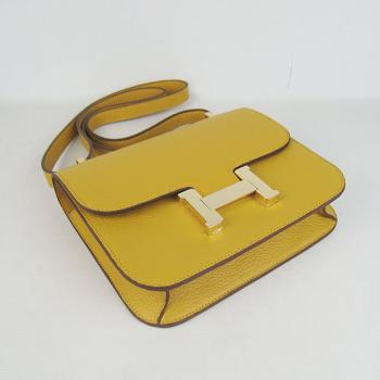 Hermes Constance H107 Ladies Cross Body Bag Yellow