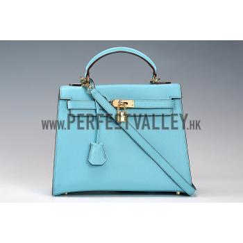 Replica Hermes Kelly 28 Blue Jean 608143