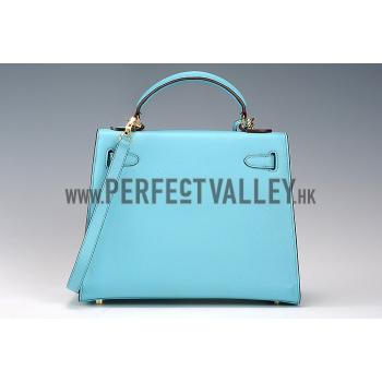 Replica Hermes Kelly 28 Blue Jean 608143