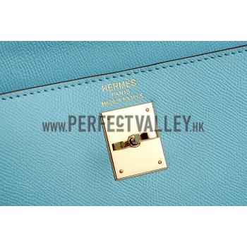 Replica Hermes Kelly 28 Blue Jean 608143