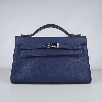 Hermes Clutches H008 Ladies Briefcase Blue Handbag