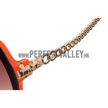 Hermes Chain Motif Orange Sunglasses 307836