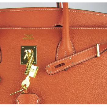 Hermes Birkin 6089 Handbag Cow Leather Orange