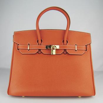 Hermes Birkin 6089 Handbag Cow Leather Orange