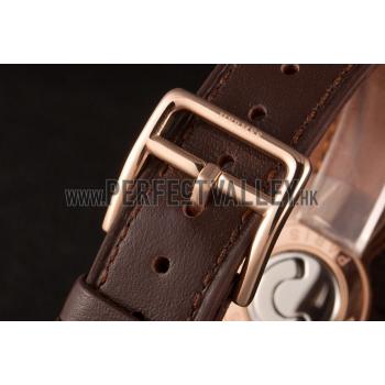 Hermes  MOP Dial Brown Leather Bracelet 801389